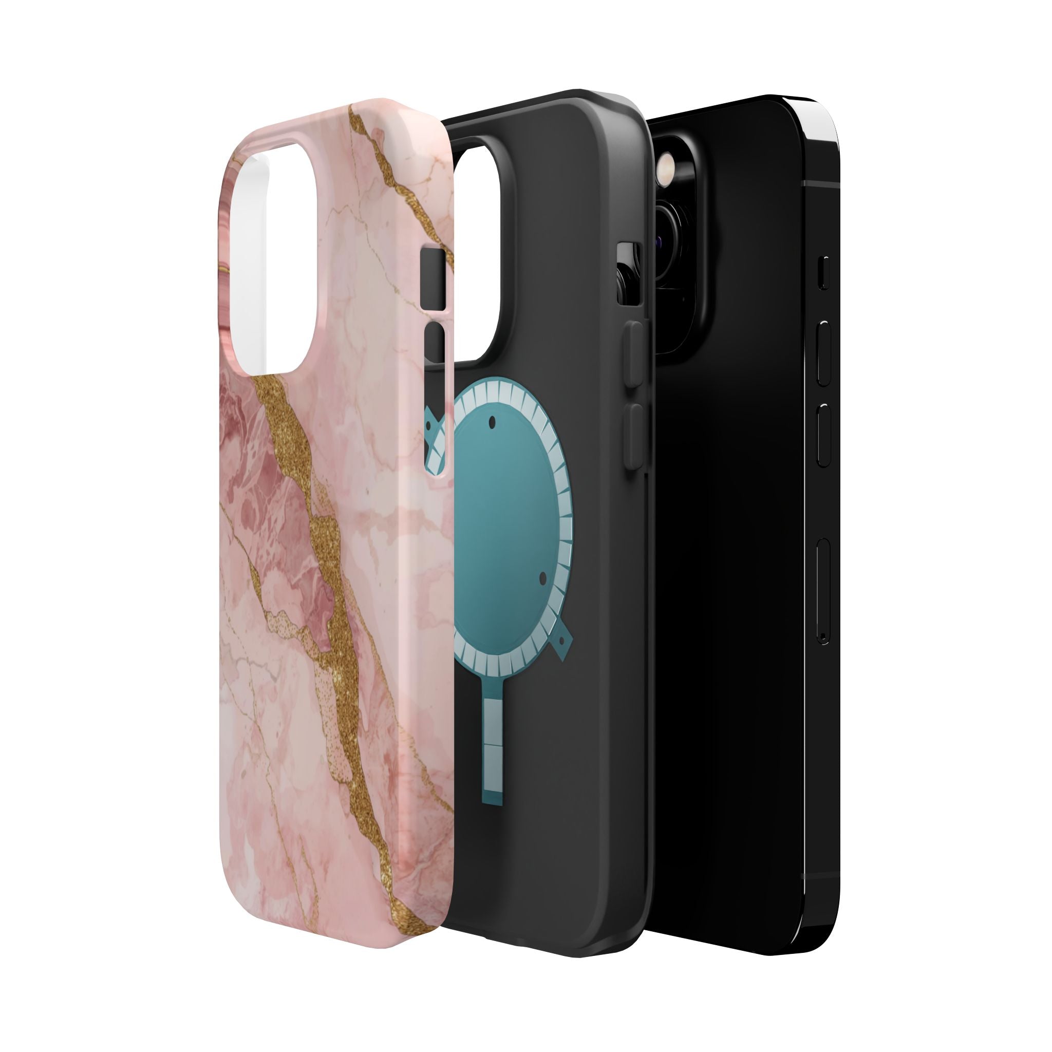 Pink Marble Magnetic Impact-Resistant Phone Case