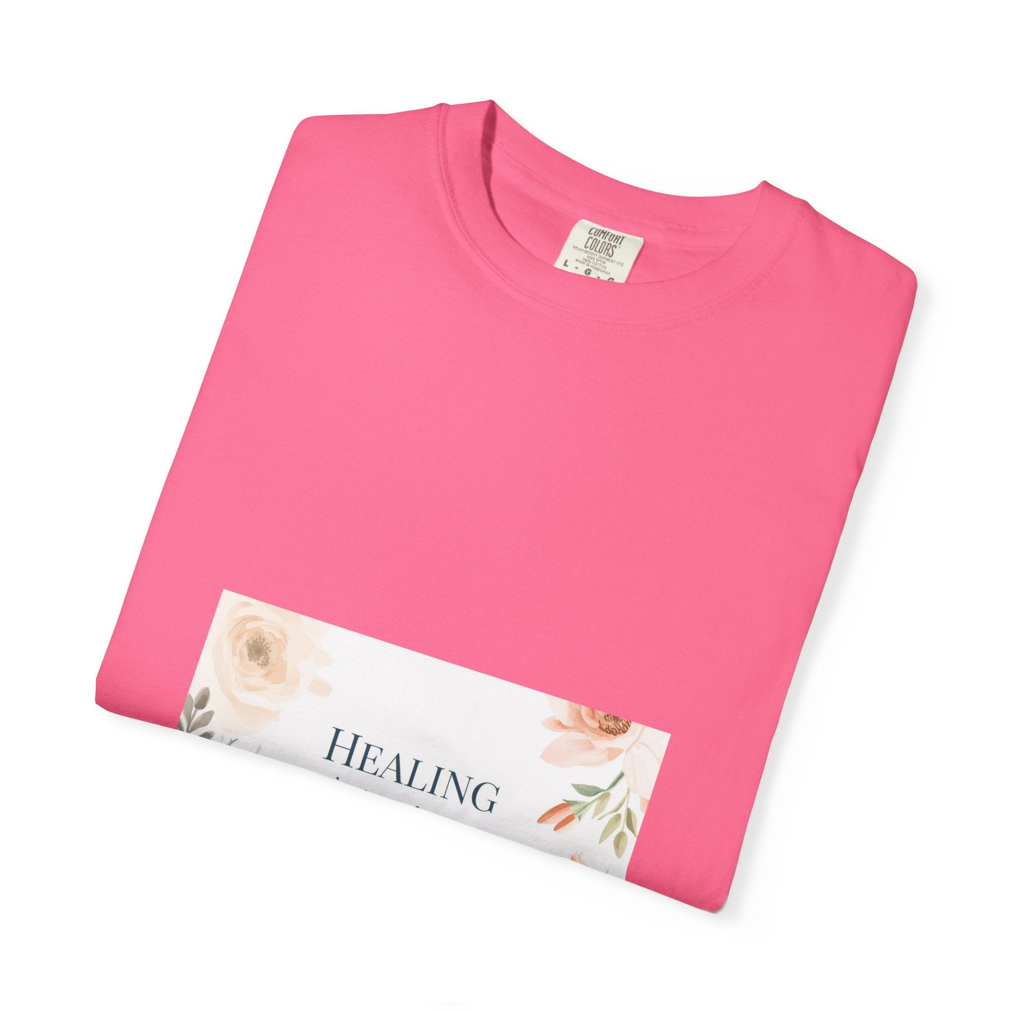 T-Shirt — 'Healing in Progress' Floral Pocket Graphic Tee