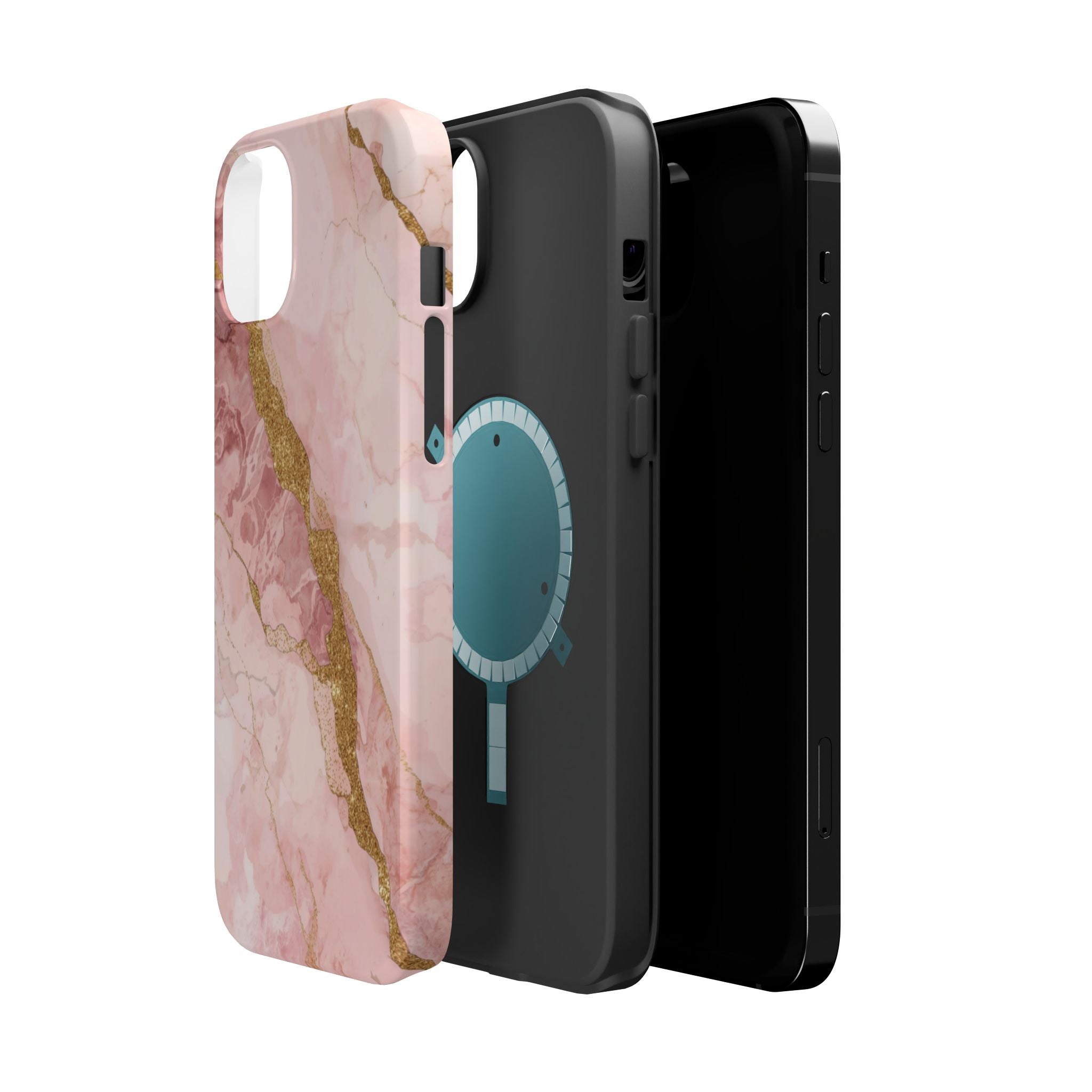 Pink Marble Magnetic Impact-Resistant Phone Case