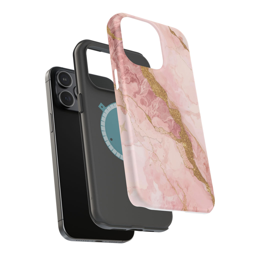 Pink Marble Magnetic Impact-Resistant Phone Case