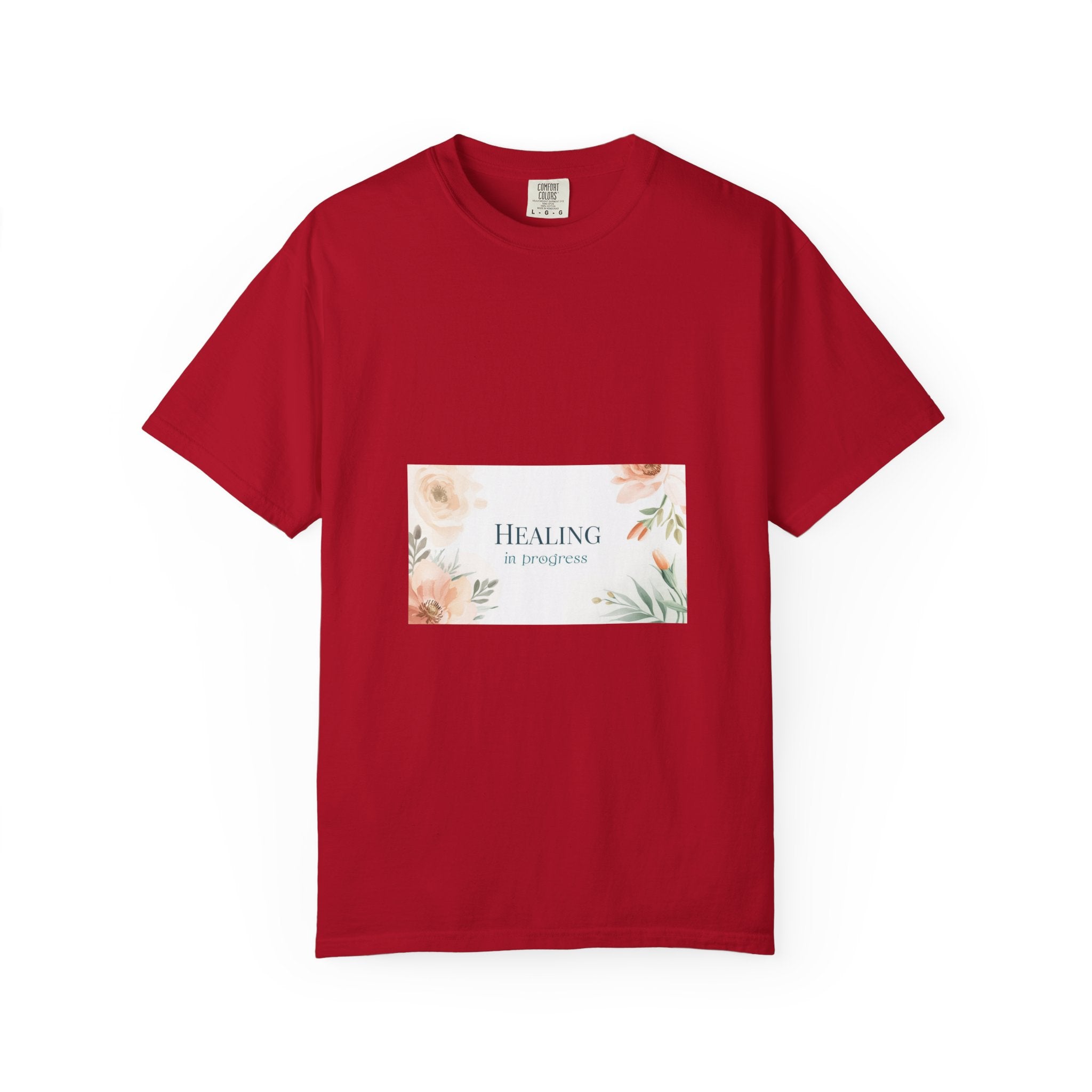 T-Shirt — 'Healing in Progress' Floral Pocket Graphic Tee