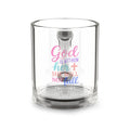 Glass Mug — "God Is Within Her" Inspirational Christian Coffee Cup (10oz)