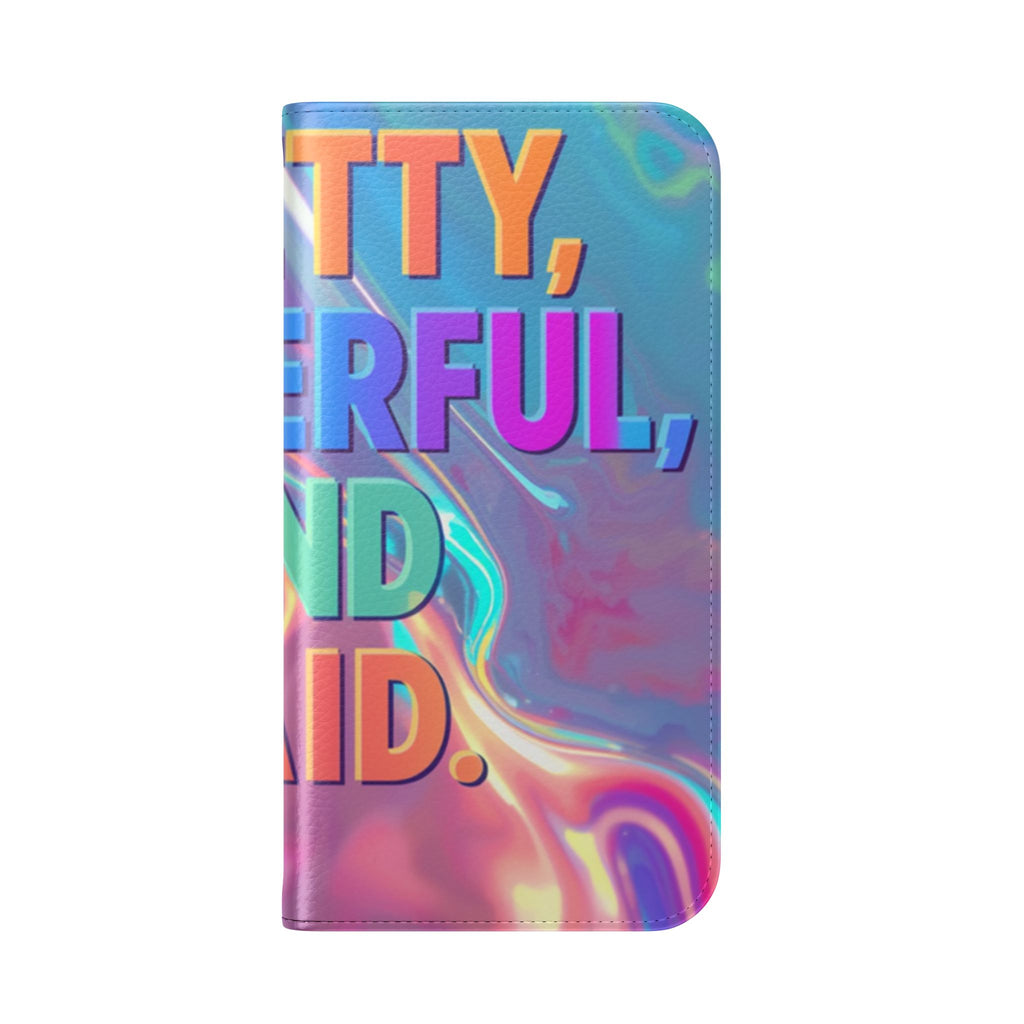 Flip Case - "Pretty, Powerful, and Paid" Holographic Wallet Phone Case