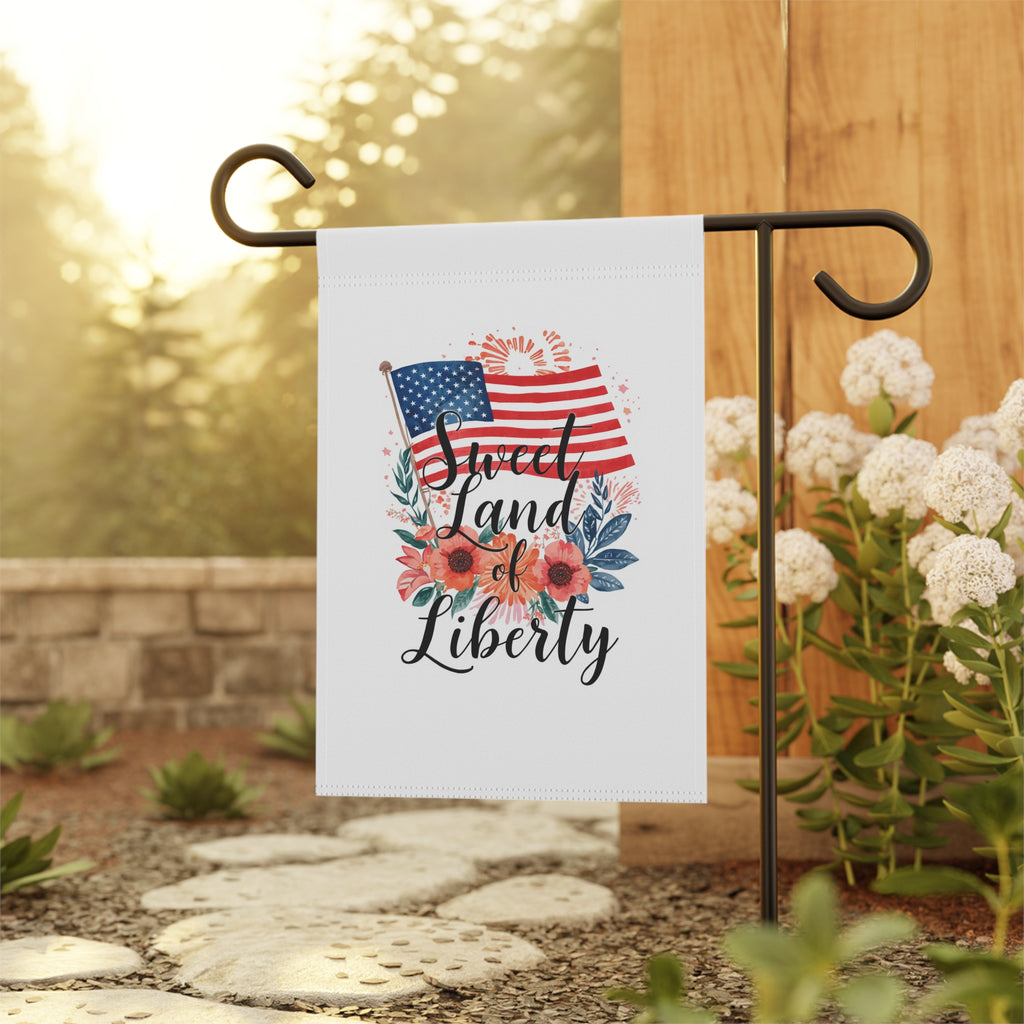 Patriotic Floral 'Sweet Land of Liberty' Garden Flag