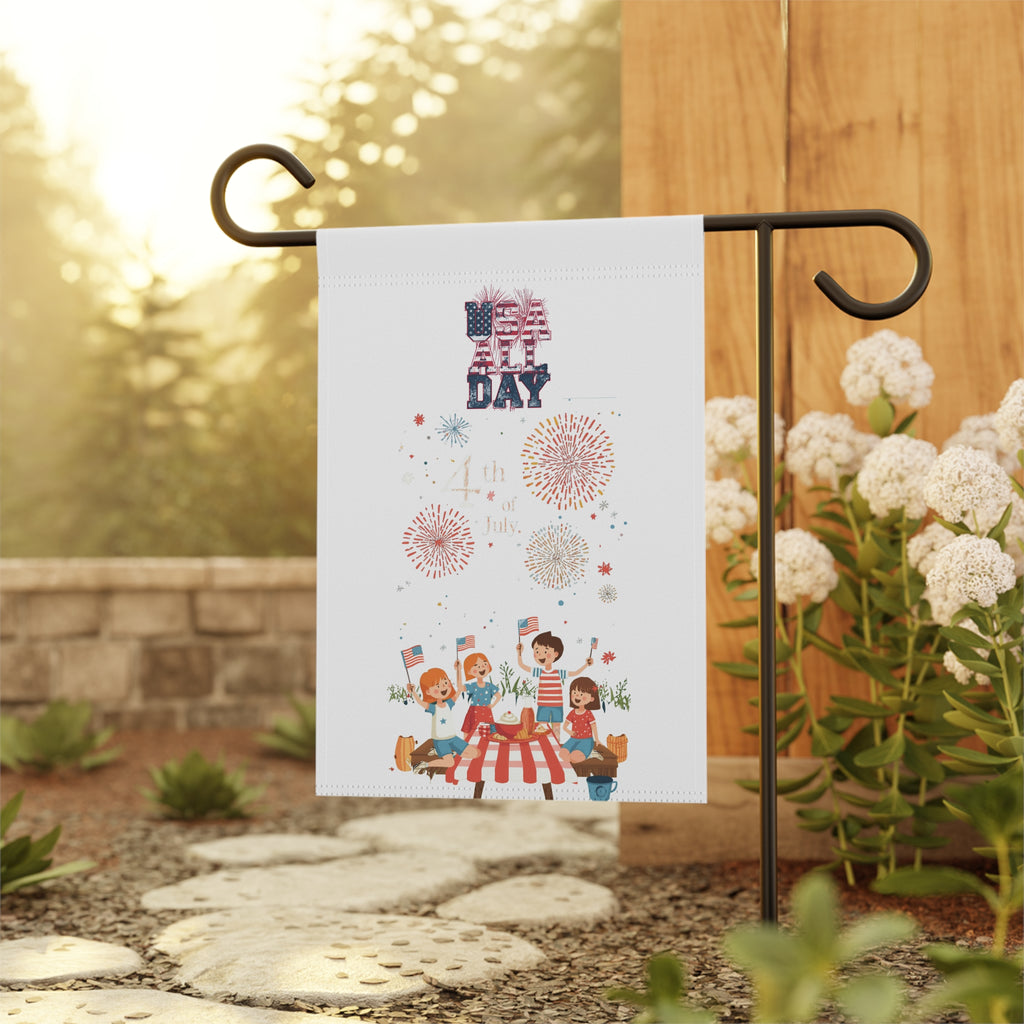 Patriotic Floral 'Sweet Land of Liberty' Garden Flag