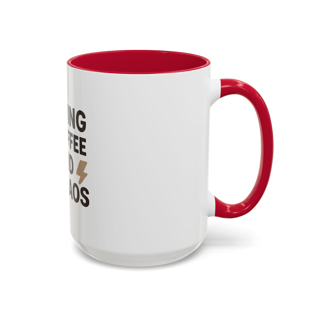 Running on Coffee and Chaos Mug (11oz/15oz) — Funny Coffee Cup for Busy Moms & Professionals