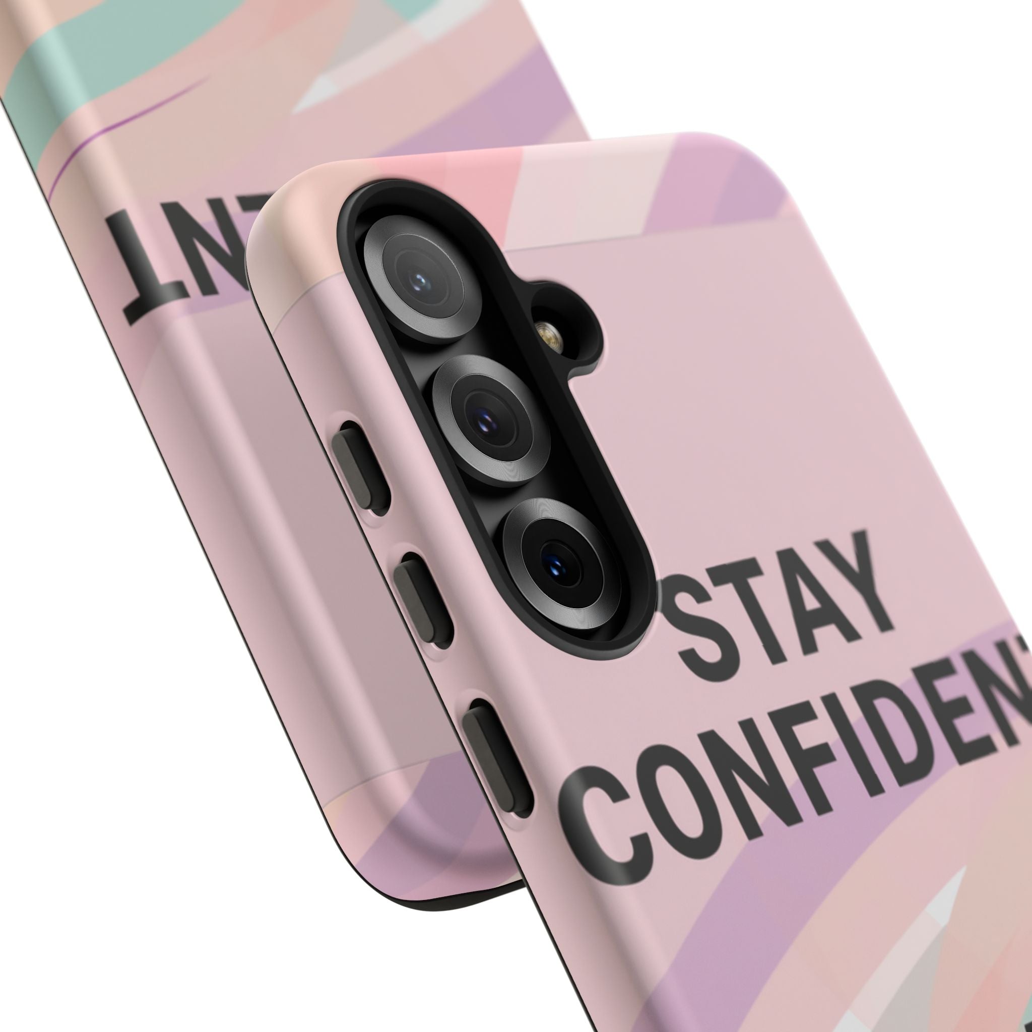 Phone Case - "Stay Confident That Girl Energy" Pink Motivational Protective Case