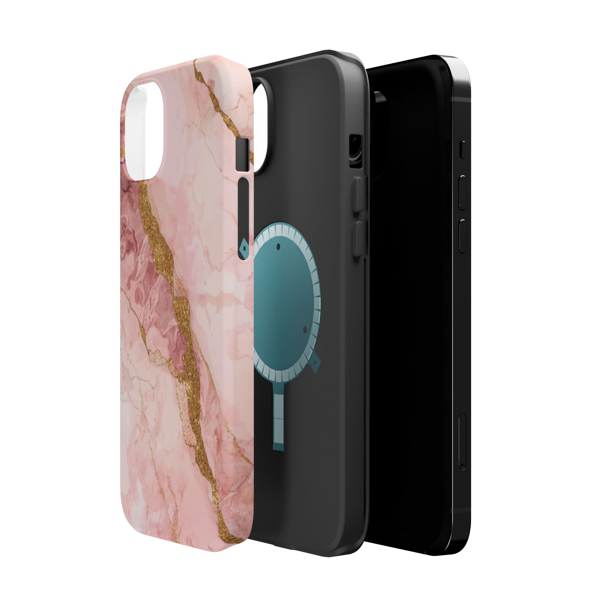 Pink Marble Magnetic Impact-Resistant Phone Case
