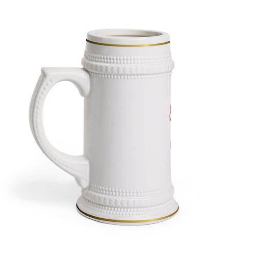 Beer Stein Mug — Golden Swirl Floral Pattern Ceramic Stein