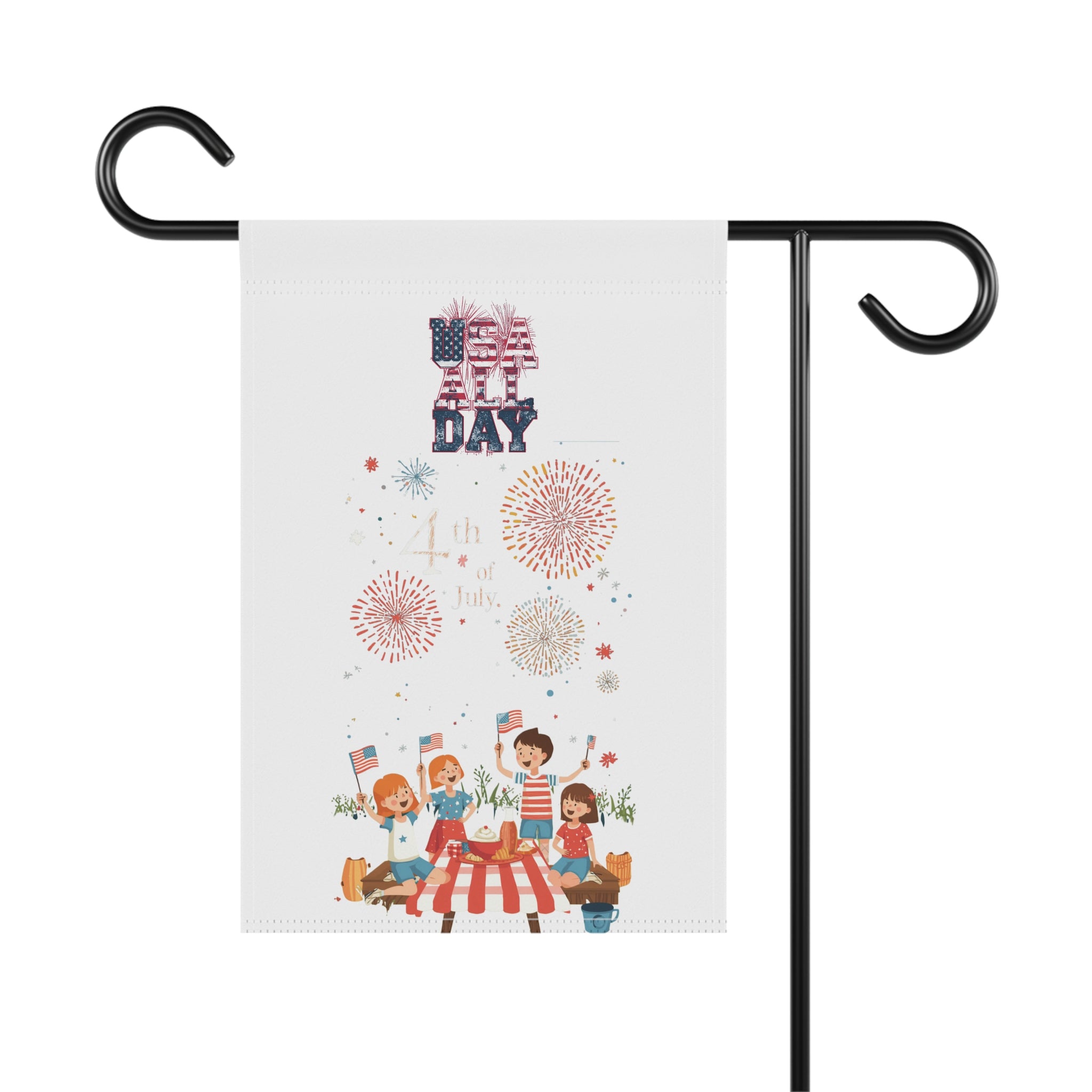 Patriotic Floral 'Sweet Land of Liberty' Garden Flag