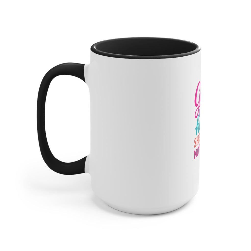 Strawberry & Watermelon Accent Mug — Pink Interior Fruit Pattern Coffee Cup