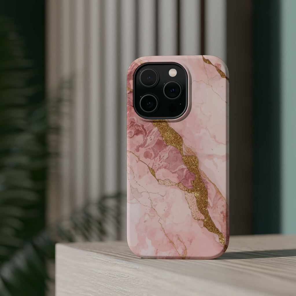 Pink Marble Magnetic Impact-Resistant Phone Case