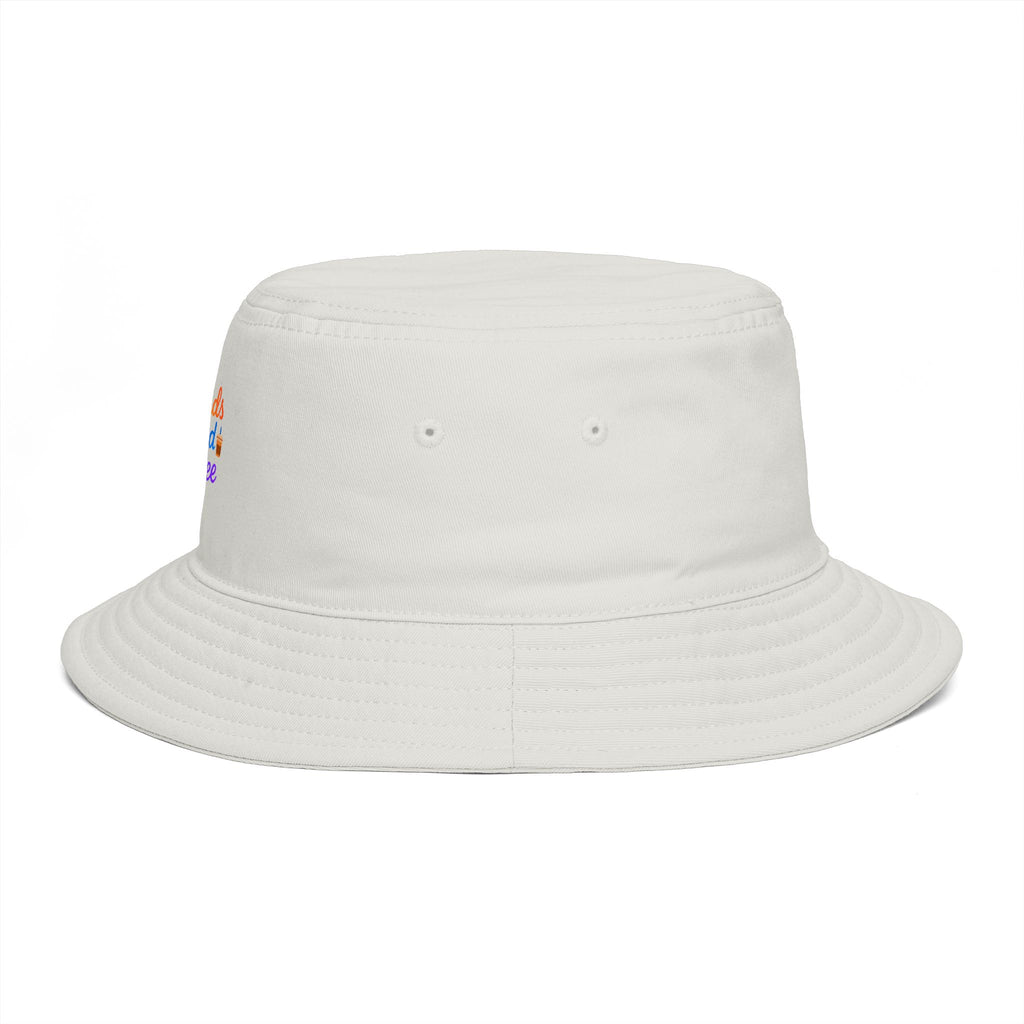 Errands & Iced Coffee Bucket Hat — Retro Rainbow Casual Sun Hat