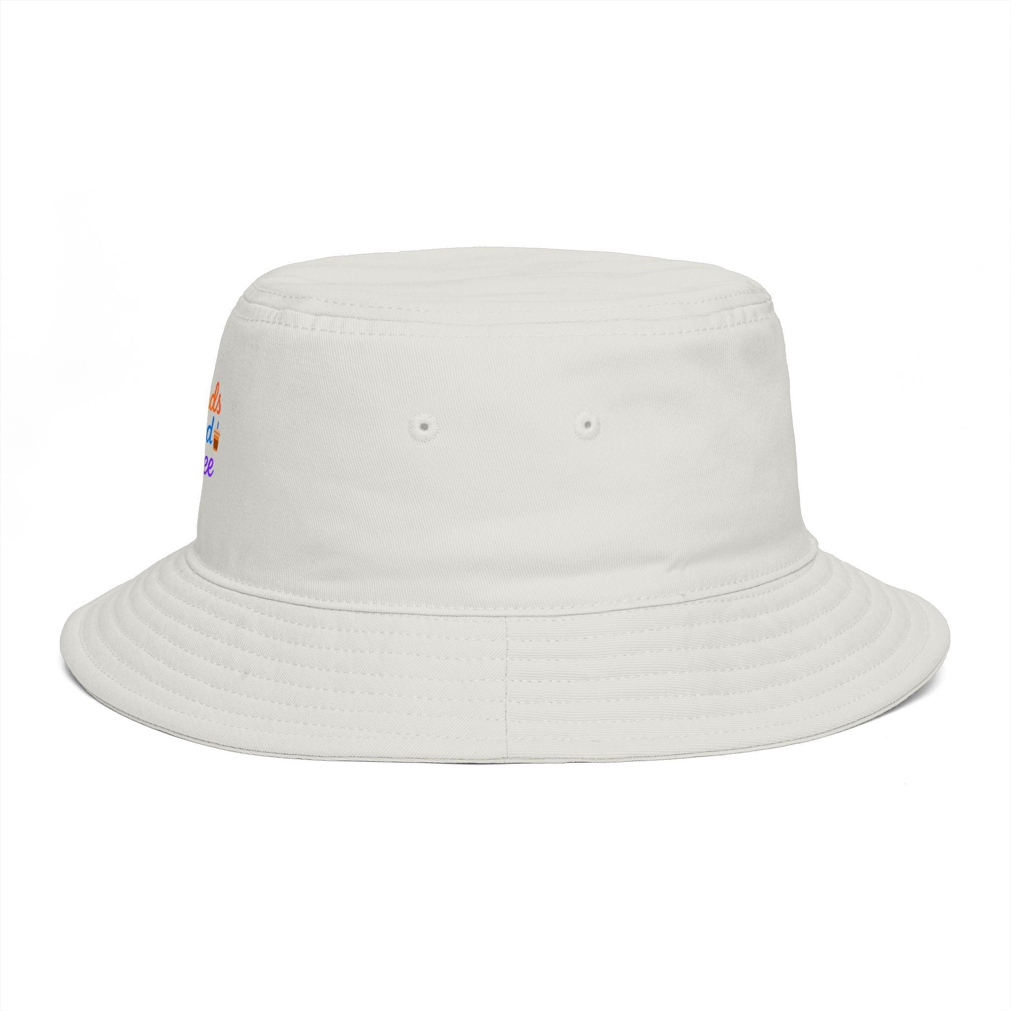 Errands & Iced Coffee Bucket Hat — Retro Rainbow Casual Sun Hat