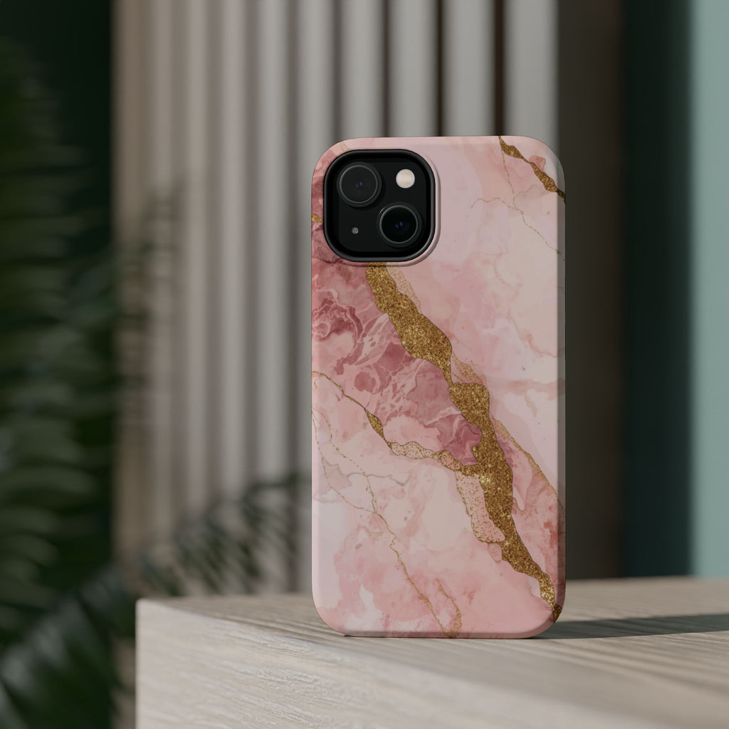 Pink Marble Magnetic Impact-Resistant Phone Case