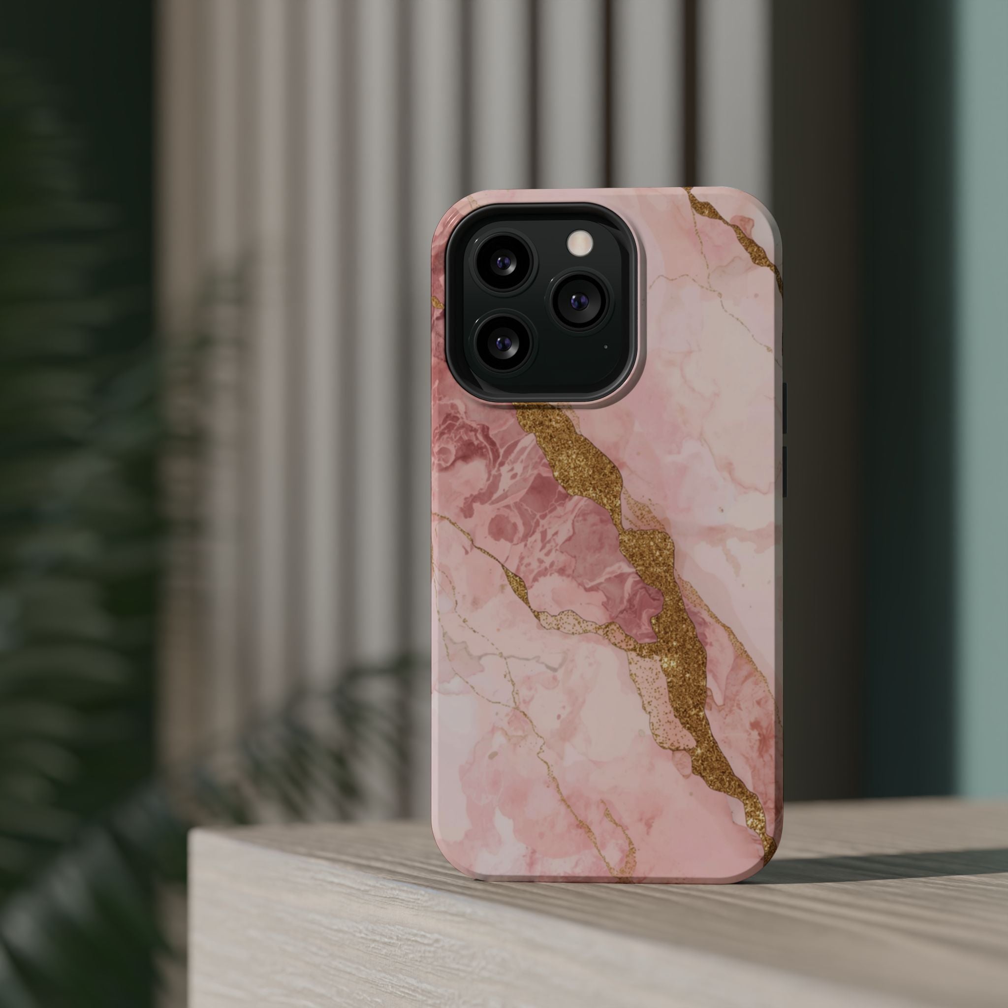 Pink Marble Magnetic Impact-Resistant Phone Case