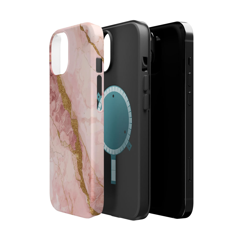 Pink Marble Magnetic Impact-Resistant Phone Case