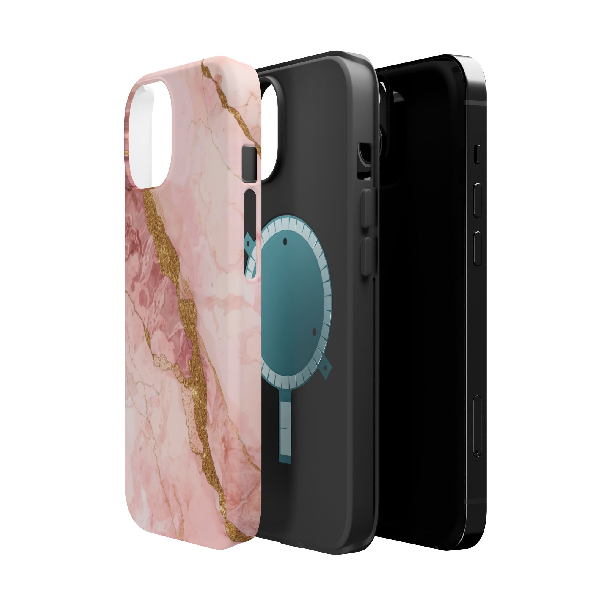 Pink Marble Magnetic Impact-Resistant Phone Case