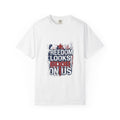 Patriotic Cowboy Boots T-Shirt — "Stars, Stripes, Good Vibes" 4th of July Tee