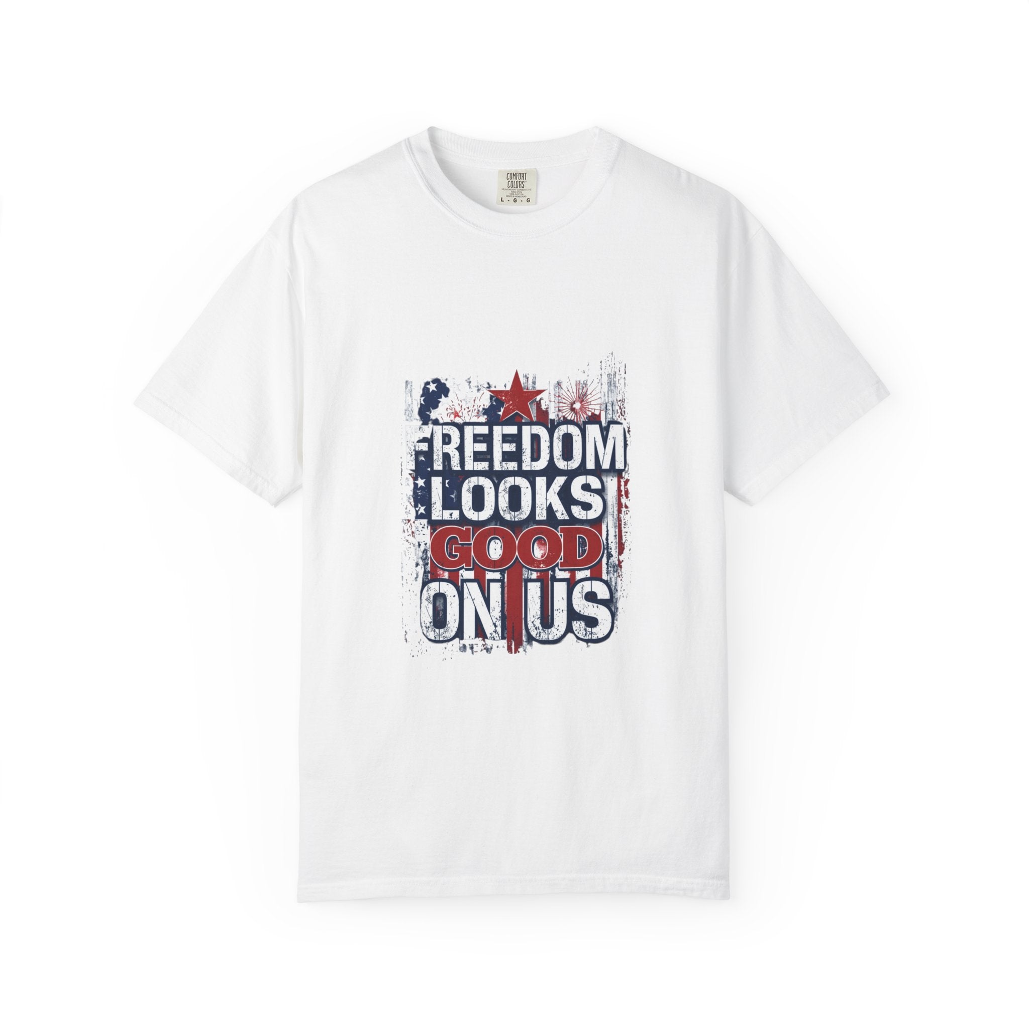Patriotic Cowboy Boots T-Shirt — "Stars, Stripes, Good Vibes" 4th of July Tee