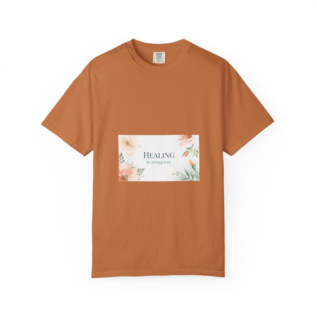 T-Shirt — 'Healing in Progress' Floral Pocket Graphic Tee