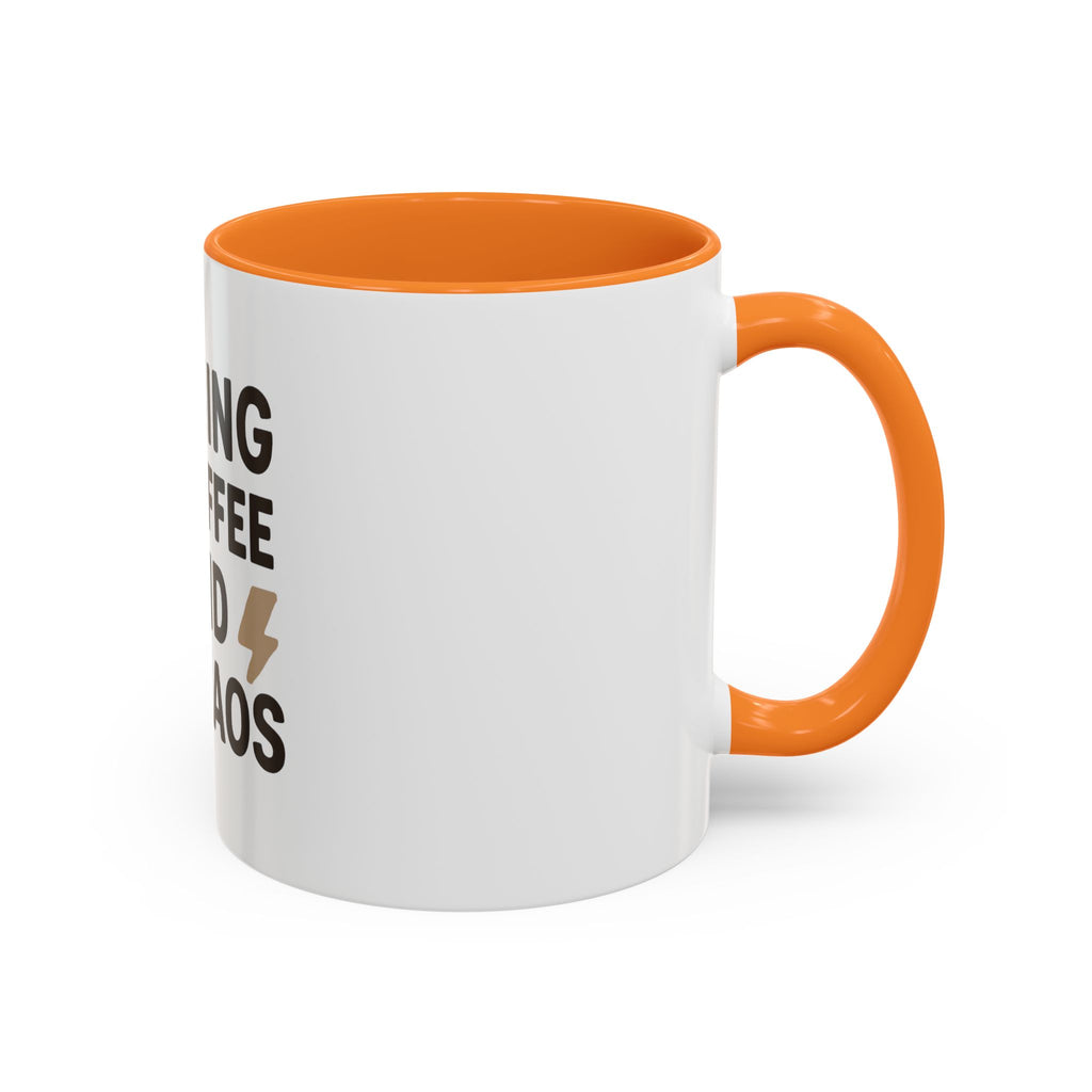 Running on Coffee and Chaos Mug (11oz/15oz) — Funny Coffee Cup for Busy Moms & Professionals